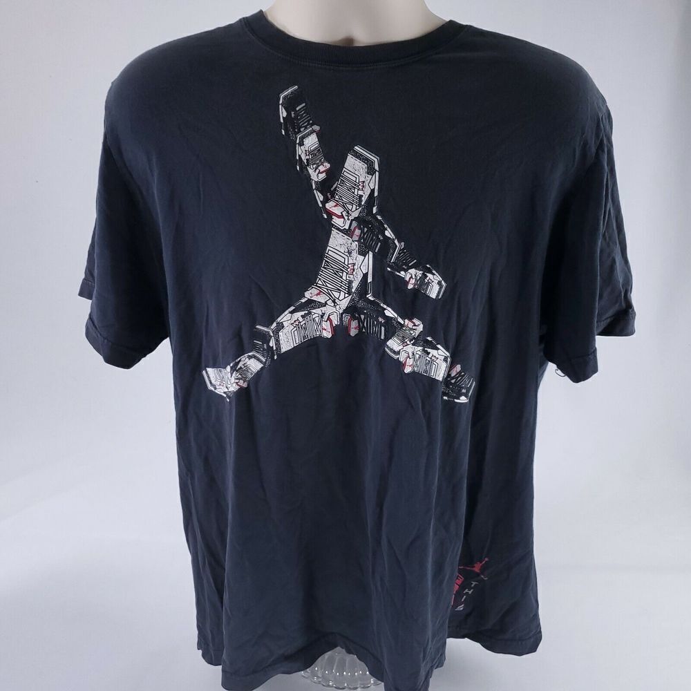 Nike Air Jordan Mens XL Flip This T Shirt Early 2000s Black Short Sleeve